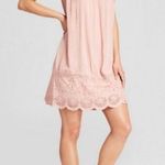 Knox Rose Dusty Rose Pink Lace Feminine Embroidered Swing Dress Photo 7