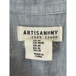 Artisan NY 100% Linen Blue Oversized Short Sleeve Blouse Size Small Photo 1
