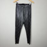 Commando Faux Leather Leggings Womens Large Gray Black Snake Print Textured L Photo 0