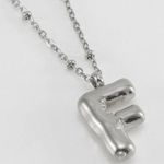 Balloon Letter F Initial Necklace Silver Photo 1