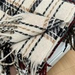 None Women's Winter Plaid Scarf Warm Cozy Knitted Wrap Photo 1