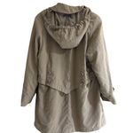 Gallery Trench Coat Removable Hood Classic Rain Coat Button Front Size 12 Medium Photo 3