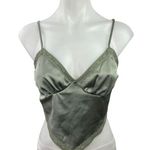 Rebel Flow Green Satin Lace Trim V Photo 0