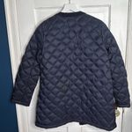J.Jill Quilted Down-Filled Navy Blue Coat with Corduroy Trim W1109 Sz S Photo 6