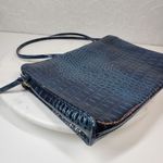 VTG Crocodile Crossbody Purse Blue Blue Embossed Leather Zipper‎ Lined Photo 3