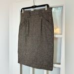 W By Worth Vintage Wool Silk Earthy Neutrals Minimalist Midi Pencil Skirt Size 4 Photo 2