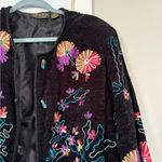 Julia Kim Floral Fully Embroidered Beautiful Blazer Jacket Vintage 90s Black Size L Photo 4
