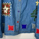 Vintage Carolina Blues Denim Christmas‎ Jacket Blue Size 26 Photo 2