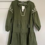 ZARA Embroidered Puff Sleeve Dress Photo 1