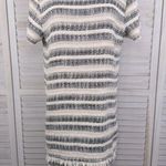 ZARA (Basic Collection) Shift Dress Black/Ivory Tweed w Fringe Trim-Large Photo 0