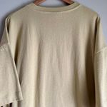 Topshop Embroidered Neckline Oversized Neutral Short Sleeve T-Shirt Sz 12 Large Photo 6