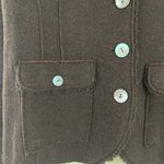 Eileen Fisher Maroon Brown Felted Merino Wool Military Button Up Blazer Jacket Photo 6