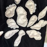 ZARA  Black Floral Embroidered Maxi Halter Dress Open Back Beaded Flowy Midi Photo 3