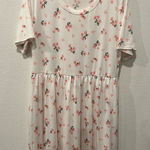 Floral Pink Print Short Sleeve Dress by perfect peach size L White Size L Photo 0