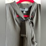 Eloquii NWT  Bow Flutter Sleeve Short Sleeve Top Sz 14 Black Photo 3