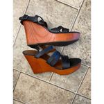 Lucky Brand  Womens Larinaa Platform Wedge Sandals Black Ankle Strap Buckle 9.5 Photo 3