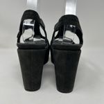 Naked Feet Bardii Platform Sandals Women's Size 8.5M Black Suede Leather Shoes Photo 7