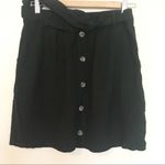 Umgee High Tie hi waist linen cotton black button Belted skirt coastal L nwt new Photo 1