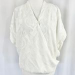 Bishop and Young New Textured Wrap Blouse Jayne Cross Front Top White Photo 1