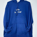 Life is Good Navy Blue Graphic Casual Cozy Soft Hooded Sweatshirt Womens Size XL Photo 0