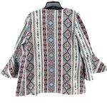 Sweet Sinammon Jacket L Multicolor Woven Aztec Open Bell Sleeves Boho Western White Size L Photo 3