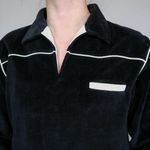 Vintage 90s Peter B Velour Collared Sweatshirt Size M Photo 2