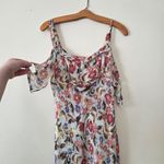 LAPIS 100% Silk 90s or y2k floral midi dress with flutter sleeves fairy Pink Size M Photo 1