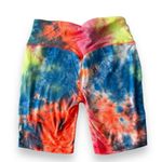 Zenana Women's Plus Neon Rainbow Tie Dyed Stretch High Waisted Bike Shorts 1X Photo 1