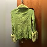 SheIn Light Green Ribbed Sweater with Faux Fur Photo 2
