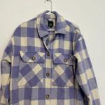 Wild Fable Lilac Lavender Purple Cream Ivory Plaid Oversized Fit Shacket Jacket Photo 3