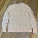 J Crew Marled Peach White Crew Neck Long Sleeve Sweater Womens Size XS Crew Orange Photo 0
