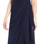 XScape Beaded Navy Dress Photo 0