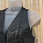 wilson's leather  Black Leather Moto Vest Snap Front Cropped Medium Juniors? Photo 4