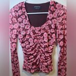 MINKPINK  Women’s Dakota Mesh‎ Ruched Floral Top Size S Photo 3