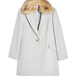 Topshop  Monica Faux Fur Collar Coat-NWT Photo 0