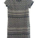 Loft  Women’s‎ Black White Monochrome Geometric Knit Dress Size Medium Zipper Photo 0