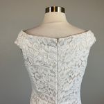 Eliza J Women's Cocktail Dress Size 6 Ivory White Lace Off the Shoulder Sheath Photo 7