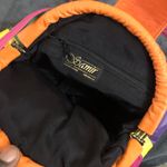 80s Vintage Samir Leather Colorful Pink Patchwork Crossbody Bag Purse Retro Funky RARE USA Made Measurement in pictures Purple Photo 2