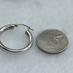 Boutique Sterling silver hoops simple round bar locking. Photo 2