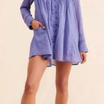 Free People Haddie long sleeve mini dress in a periwinkle Photo 0