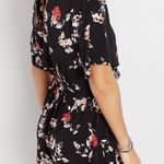 Maurice's Black Floral V Neck Romper Photo 2
