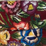 Unique Batik Floral Embroidered Handmade Crossbody Bag Red Photo 3