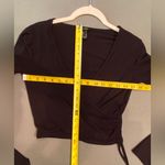 Brandy Melville  faux wrap, criss cross top, draw strings, long sleeves,‎ v-neck Photo 2