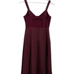 La Ligne Zelda Pleated Blend Open Back Midi Dress Burgundy Size 2 Red Photo 7