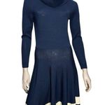 Vineyard Vines  Size S Navy Blue Cream Skater Hem Stripe Turtleneck Sweater Dress Photo 1