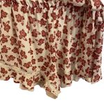 Tularosa  Revolve Red Floral Paisley Ashby Ruffle Trim Romper Sz M Photo 5