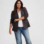 Torrid  Tweed Casual Blazer Traditional Herringbone Deep Black Houndstooth Button Photo 1