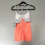 Athleta NWT New Neon Pink Hyper Stripe Energize Workout Top Shirt Photo 2