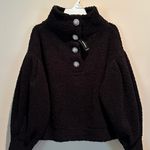 EXPRESS NWT Sherpa Pullover with Jewl Buttons Photo 1