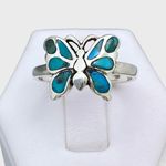 Sterling Silver Vintage Style Turquoise Butterfly Ring - Sz 9 Photo 0